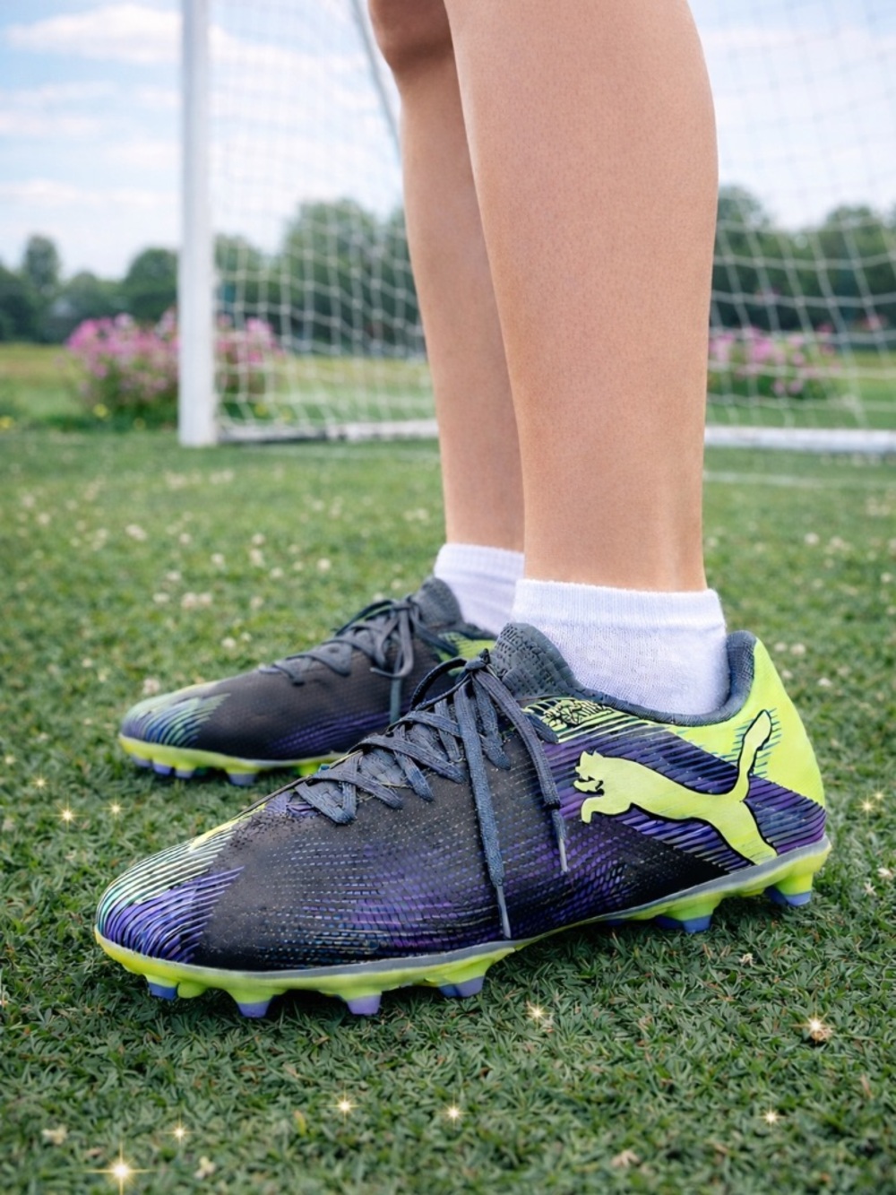 Puma Women's Purple & Neon Green Football Cleats